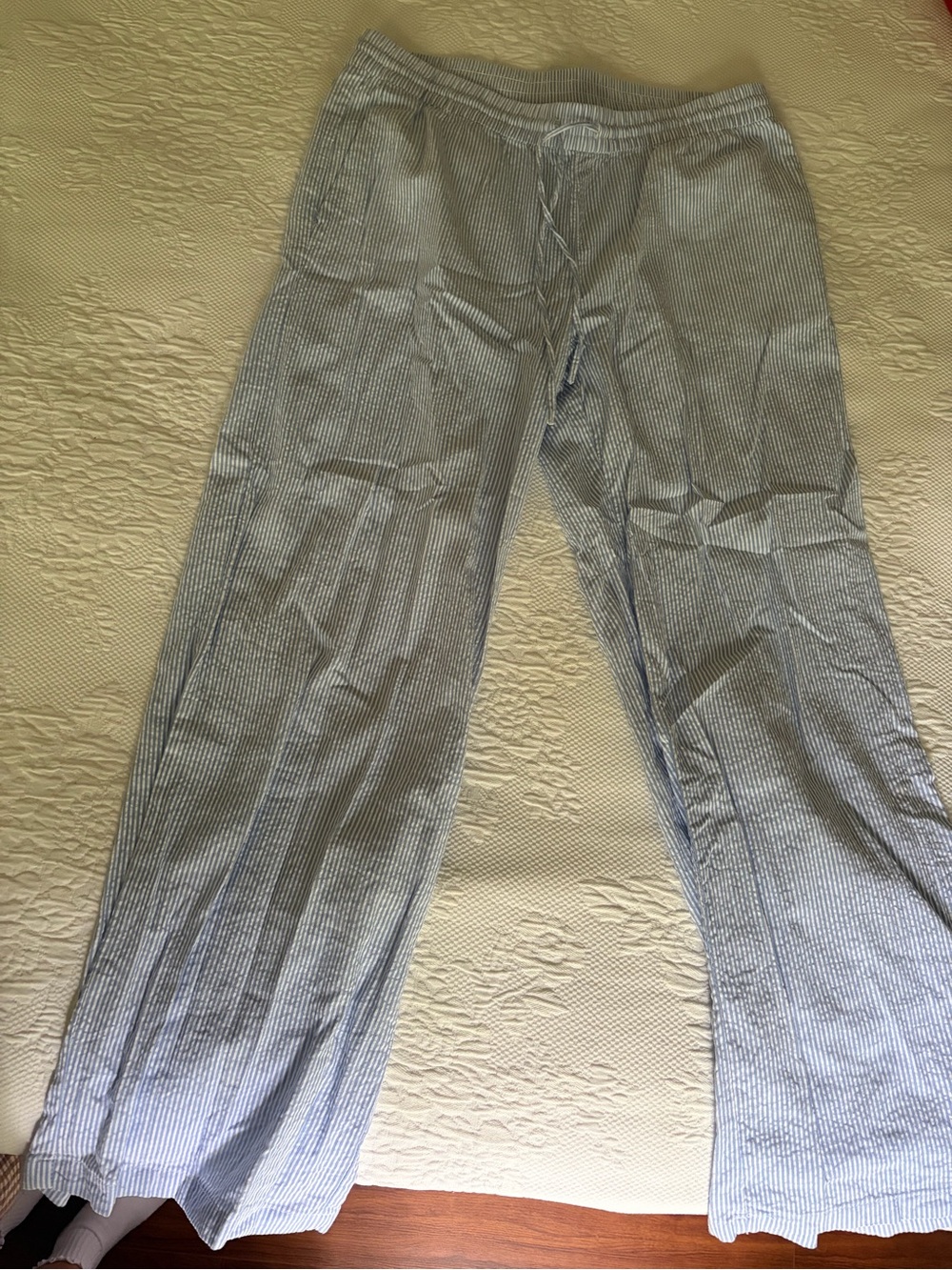 Women’s coastal style Lightweight Blue/White Stripe Lounge Pants